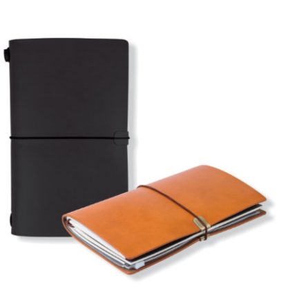Traveller Refillable Faux Leather Journal with Company Logo