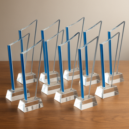 Engraved crystal trophy for corporate gifting