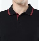 PUMA Pique Tipping Polo With Company Logo Black