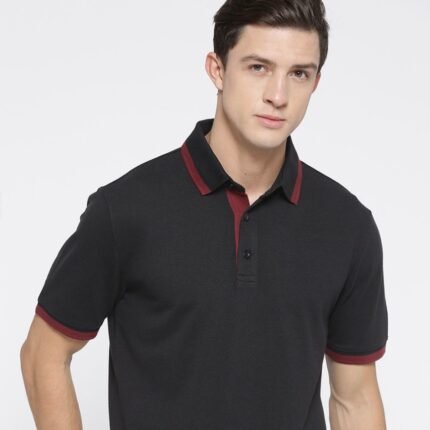 PUMA Pique Tipping Polo With Company Logo Black