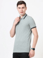 PUMA Pique Tipping Polo With Company Logo – Grey