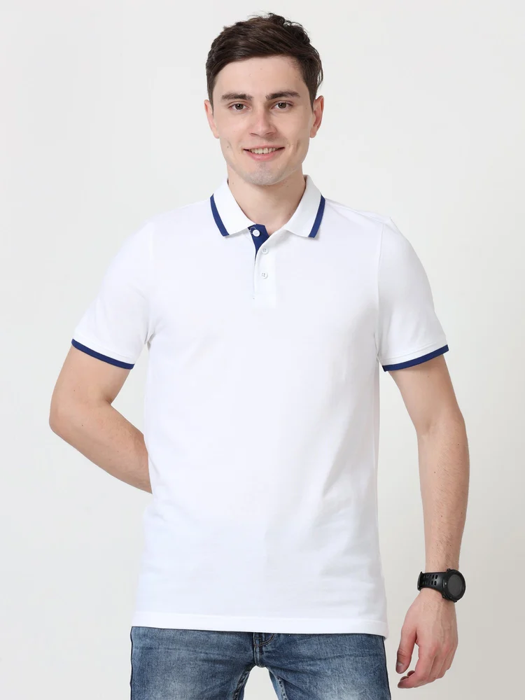 PUMA Pique Tipping Polo With Company Logo PUMA Pique Tipping Polo With Company Logo