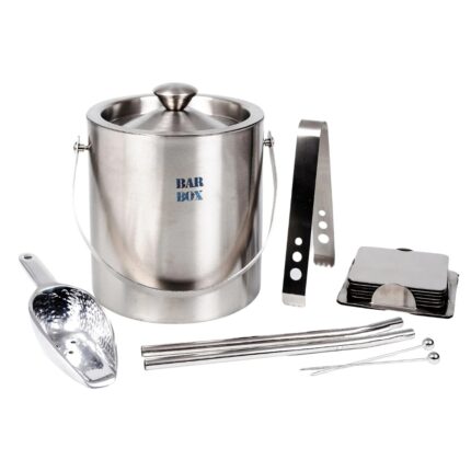 BarBox Double Walled Stainless Steel Insulated Ice Bucket with Lid
