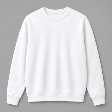 Custom Logo Printed Sweatshirt White