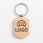 Custom Wooden Keychain With Brand Logo