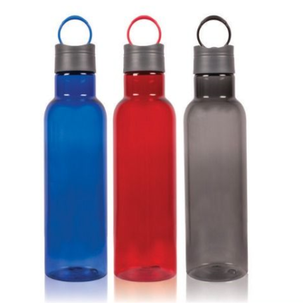 Elite Tritan Sports Bottles in blue, red, and gray—perfect for corporate gifting and branding.