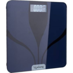 Blue-black Lifelong weighing scale with backlit display, ideal elegant corporate gift item.