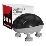 Luxury electric head massager with box—ideal premium corporate gift, sleek black and gray design.