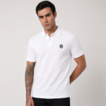 Custom printed polo t-shirt White