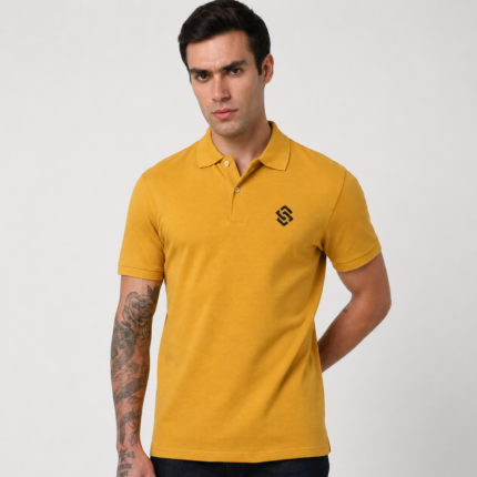 Custom printed polo t-shirt Yellow