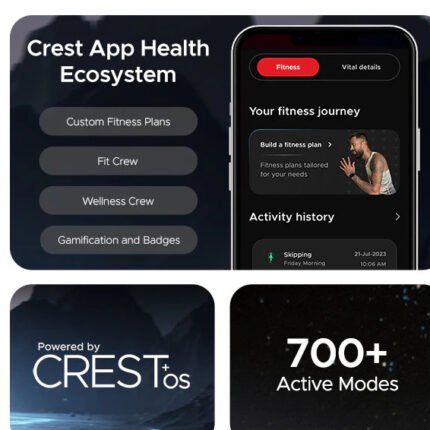 Crest App Health Ecosystem for boAt Primia Curv Smartwatch as a premium corporate gifting solution.