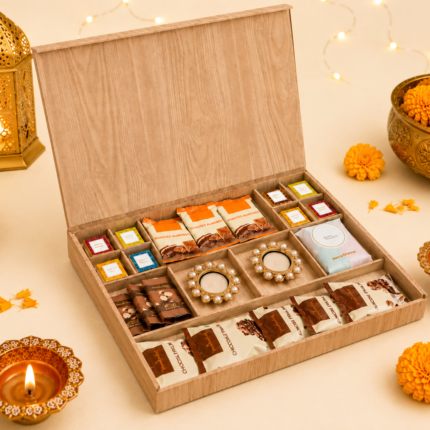 Custom Premium Festive Wooden Gift Hamper for Corporate Gifting