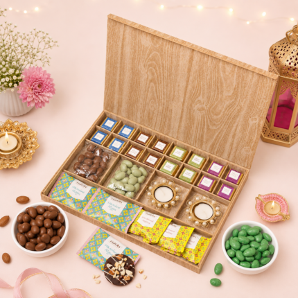 Custom Premium Festive Wooden Gift Hamper for Corporate Gifting