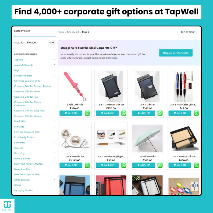 Find 4,000+ corporate gift options at TapWell