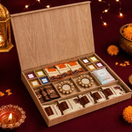 Custom Premium Festive Wooden Gift Hamper for Corporate Gifting