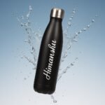 Vacuum flask with engraved name or logo
