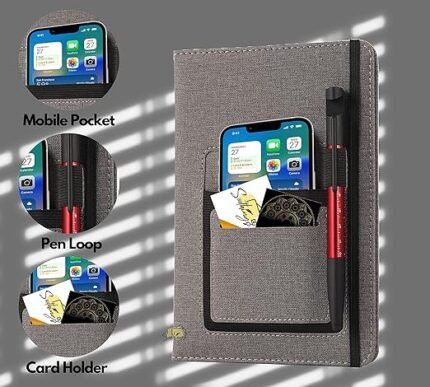 A5 Notebook with Mobile Pocket