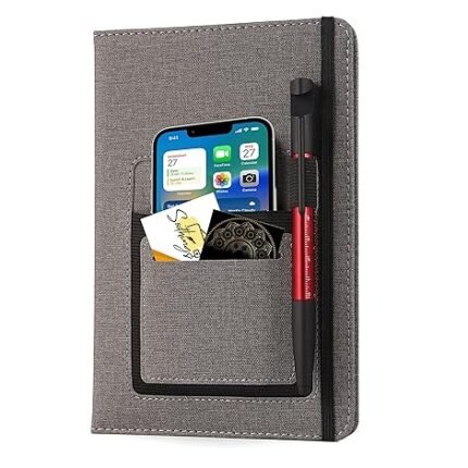 A5 Notebook with Mobile Pocket
