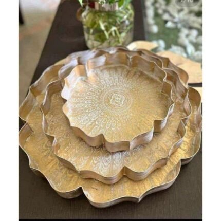 Decorative Floral Aluminum Platter