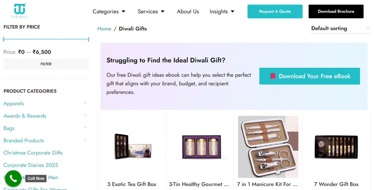 Tapwell Employee Diwali Gifts with Pan-India Delivery