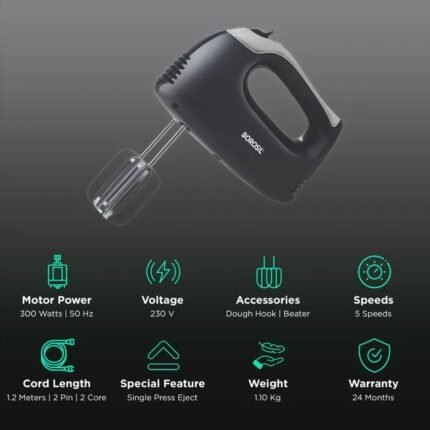 BOROSIL Smartmix 300W Hand Mixer