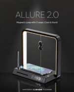 Allure 2.0 – Magnetic Desk Lamp with Wireless Charger, Clock & Stand