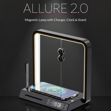 Allure 2.0 – Magnetic Desk Lamp with Wireless Charger, Clock & Stand