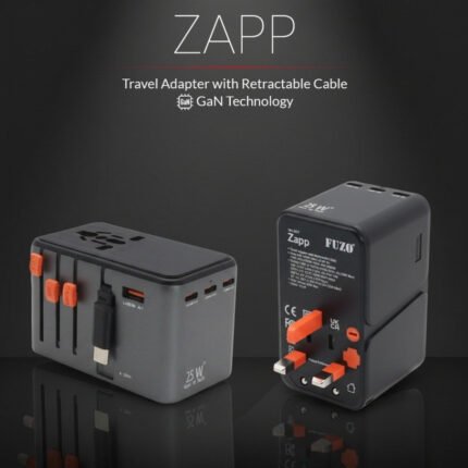 Zapp – GaN Travel Adapter with Retractable Type-C Cable