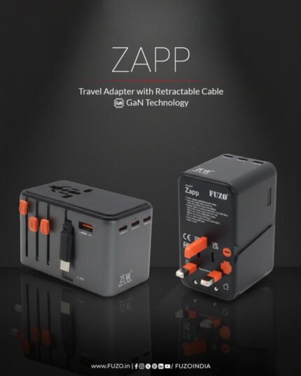 Zapp – GaN Travel Adapter with Retractable Type-C Cable