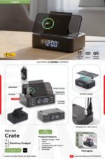 Crate 7-in-1 Desktop Gadget (Wireless Charger + Clock + Hub)