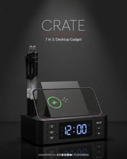 Crate 7-in-1 Desktop Gadget (Wireless Charger + Clock + Hub)