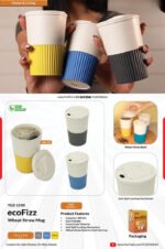 ecoFizz Wheat Straw Mug – Sustainable Travel Coffee Cup