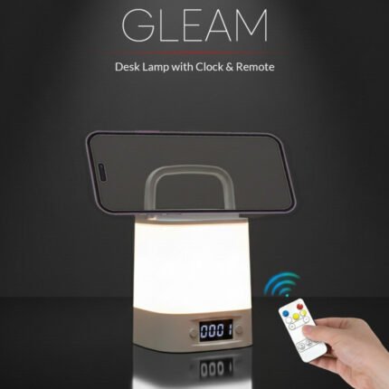Gleam Desk Lamp with Clock & Remote