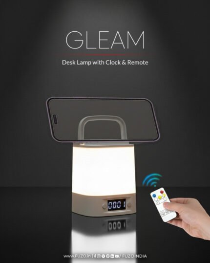 Gleam Desk Lamp with Clock & Remote