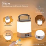 Gleam Desk Lamp with Clock & Remote