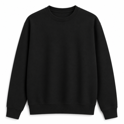 Custom Logo Printed Sweatshirt Black