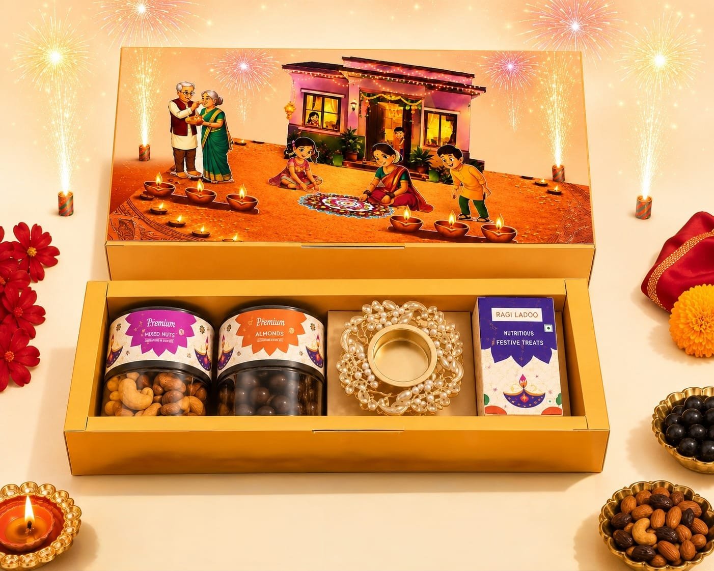 Customised Festive Delight Diwali Gift Box Customised Festive Delight Diwali Gift Box