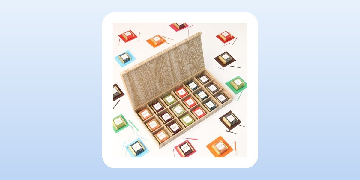 Wooden Chocolate Delight Gift Set, 16 Pieces - Last Minute Diwali Corporate Gift